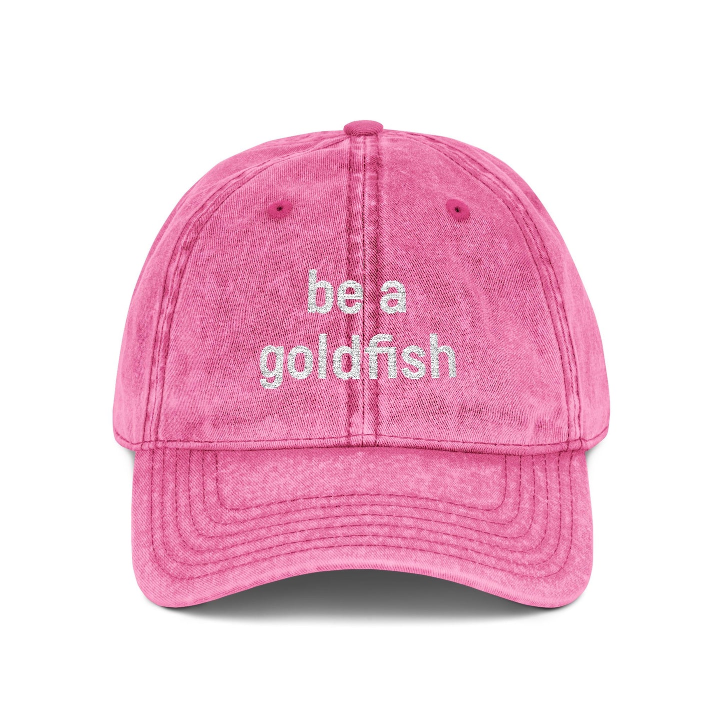 Embroidered Vintage Cap — "be a goldfish"