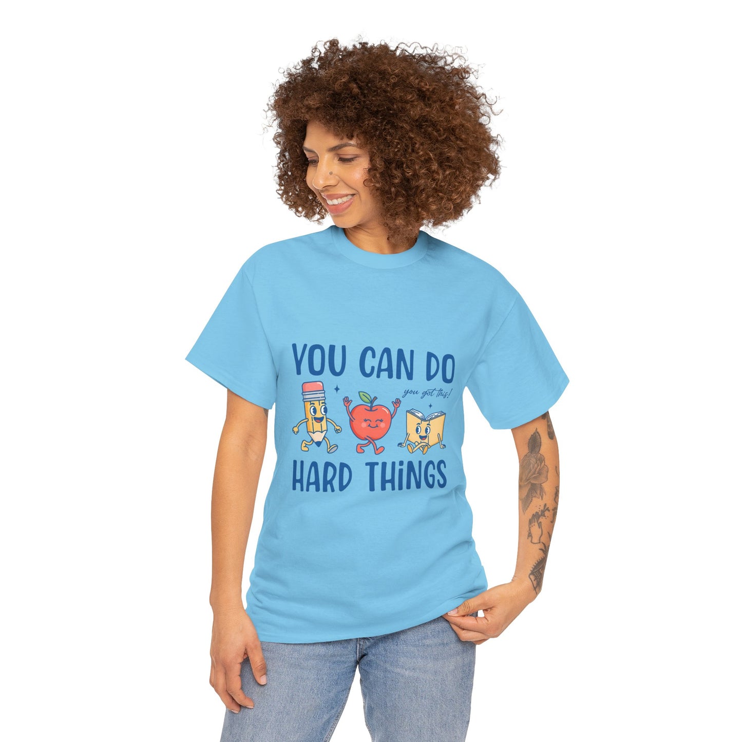"You Can Do Hard Things" Back to  School Tee with Cute Characters