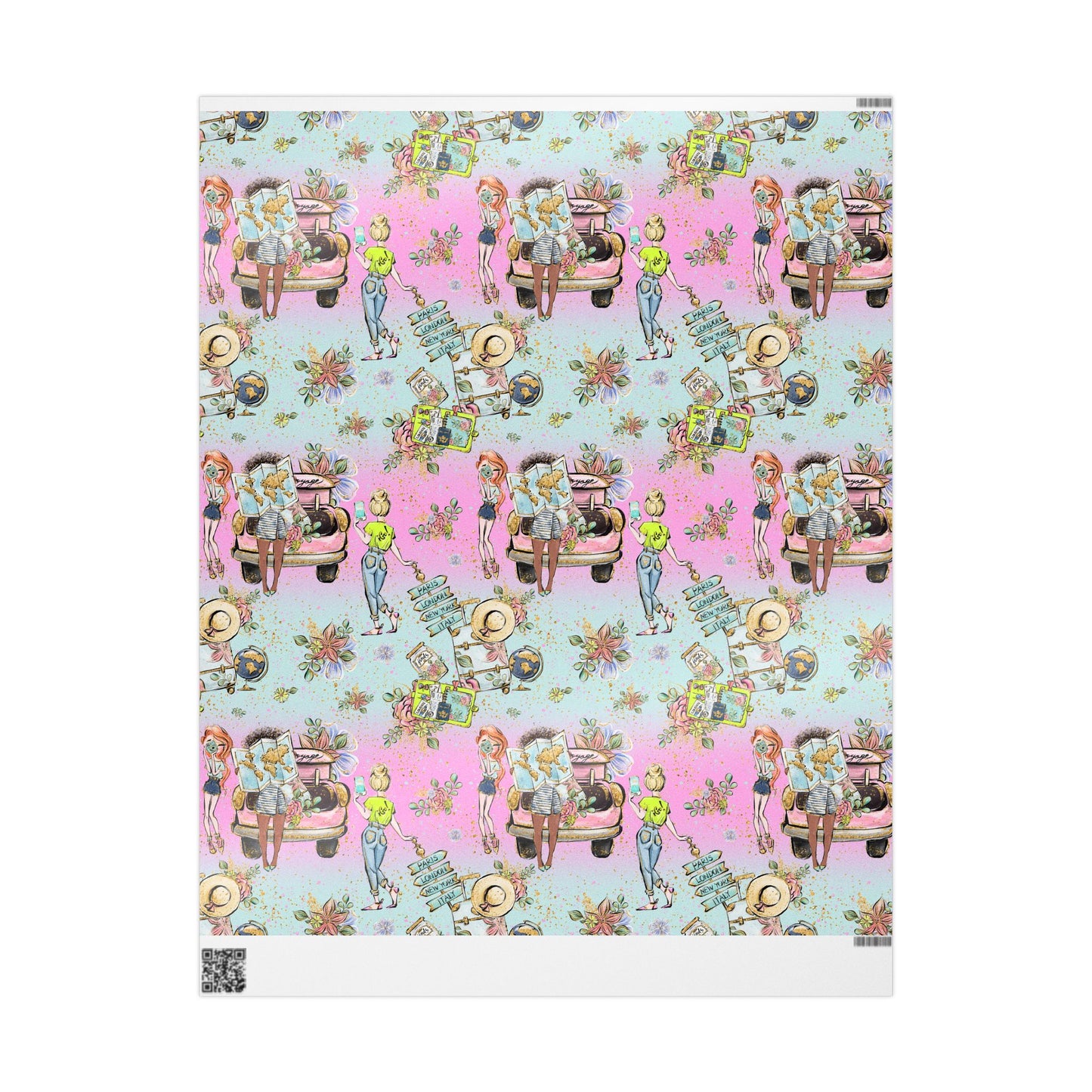 Wanderlust Wrapping Paper - Fun travel Gift Wrap