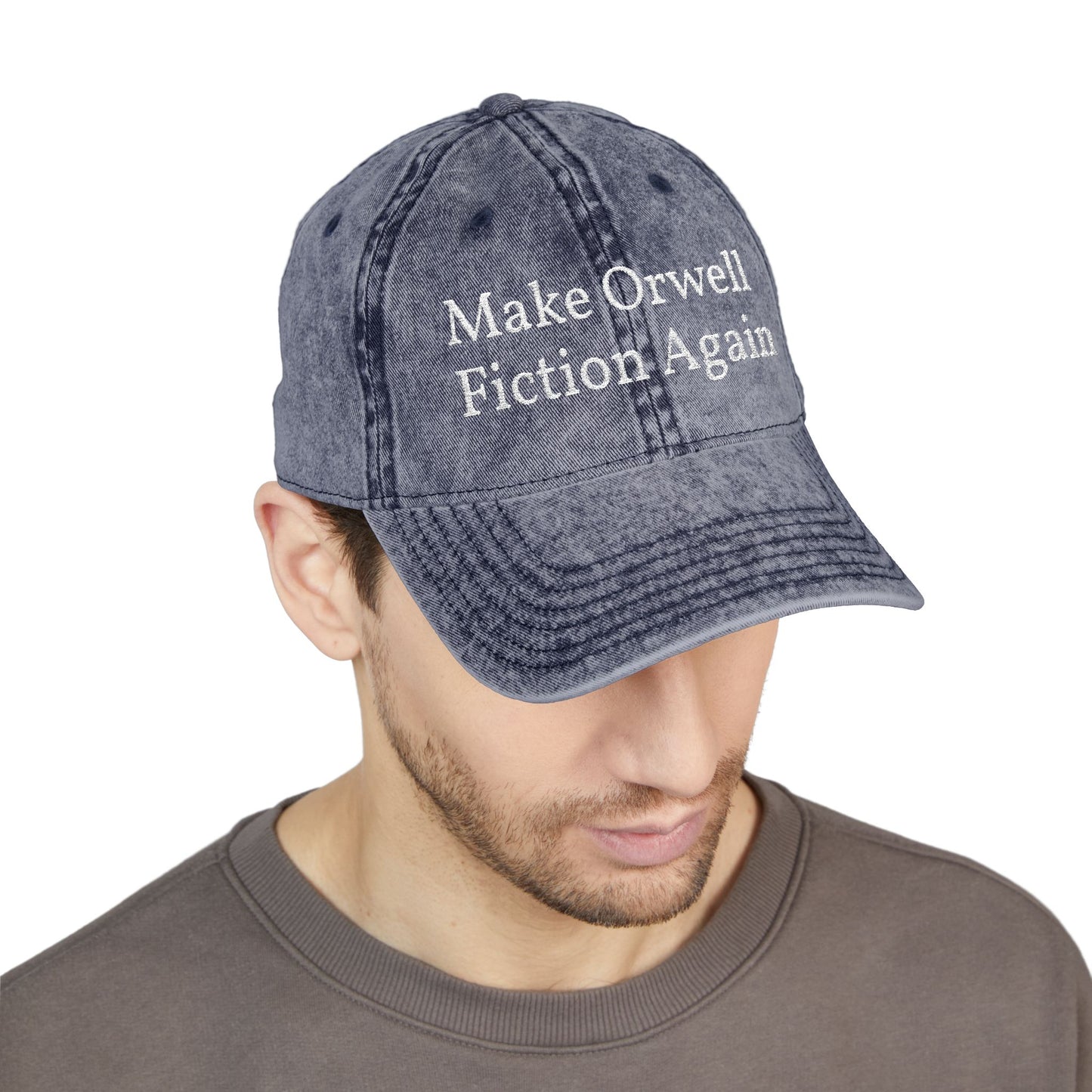 Make Orwell Fiction Again Embroidered Vintage Cap