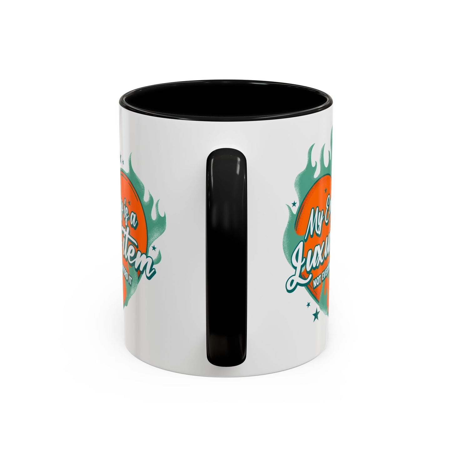 Customizable Accent Coffee Mug — "My Energy Is a Luxury Item" Heart Design