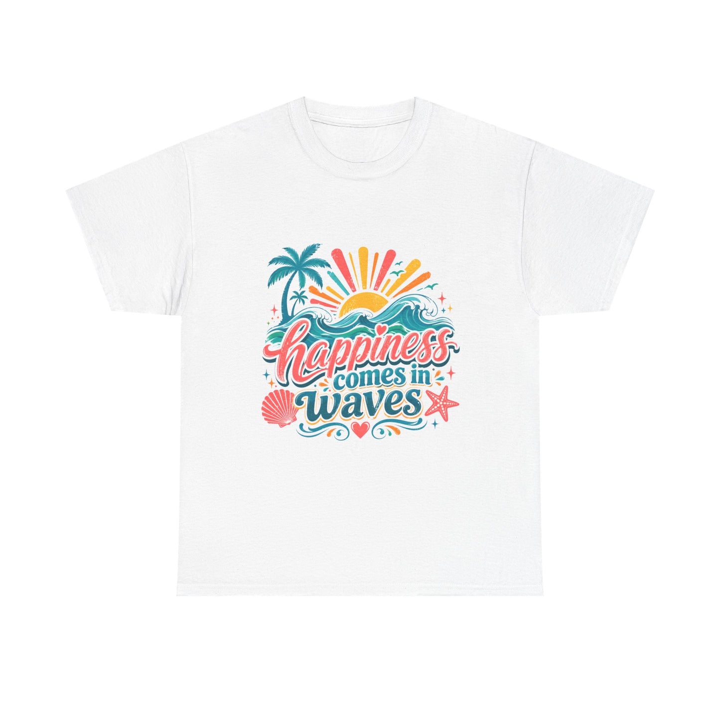 Happiness Comes in Waves T-Shirt — Beachy Summer Graphic Tee