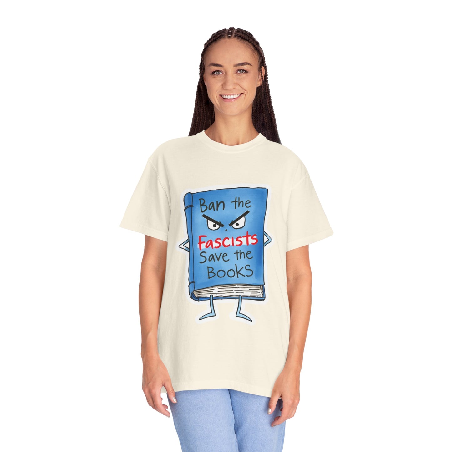 T-Shirt — "Ban the Fascists, Save the Books" Graphic Tee