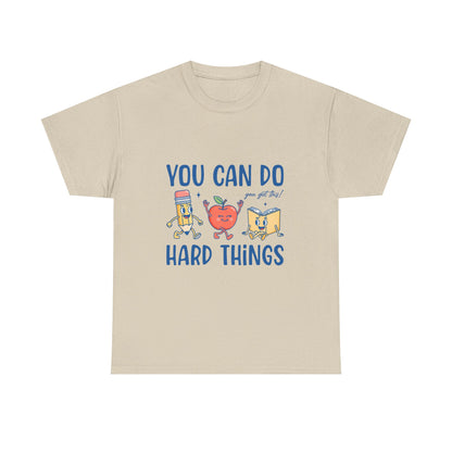 "You Can Do Hard Things" Back to  School Tee with Cute Characters