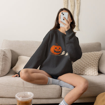 Halloween Pumpkin & Ghosts Crewneck Sweatshirt