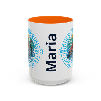 Customizable Gulf of Mexico Turtle Coffee Mug — "Stay Salty and Resist" Accent Ceramic Mug