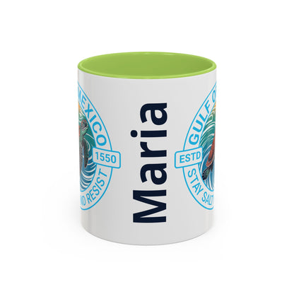 Customizable Gulf of Mexico Turtle Coffee Mug — "Stay Salty and Resist" Accent Ceramic Mug