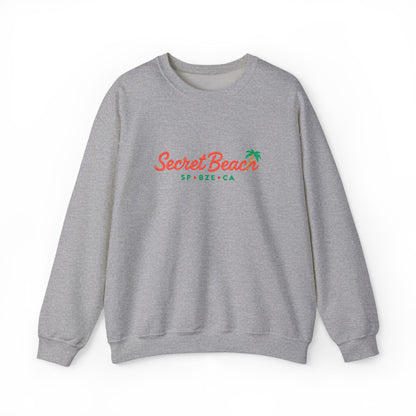 Secret Beach embroidered Crewneck Sweatshirt — Retro Palm Beach Vibes