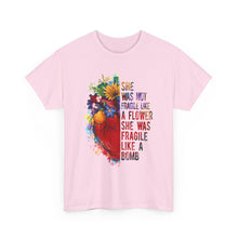 "She Was Not Fragile Like a Flower, She Was Fragile Like a Bomb" Floral Heart Graphic Tee