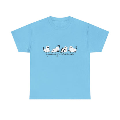Spooky Season Cat Tee — Cute Ghost Cats "spooky season" Halloween Shirt