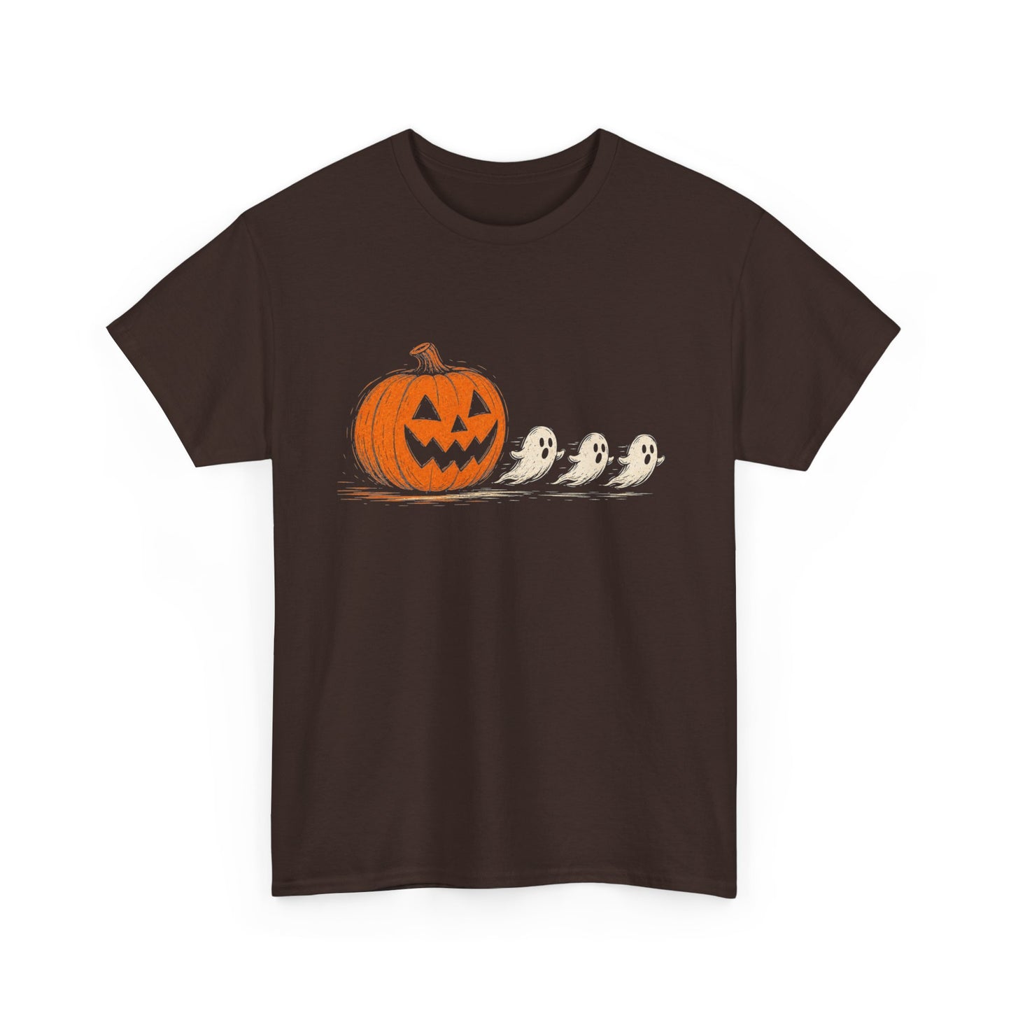 Halloween Pumpkin & Ghost Tee — Cute Jack-o'-Lantern with Ghost Friends