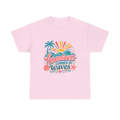 Happiness Comes in Waves T-Shirt — Beachy Summer Graphic Tee