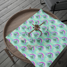 Mint Swirl Castle and Rainbow Wrapping Paper Roll — Iridescent Confetti Gift Wrap for Birthdays & Holidays