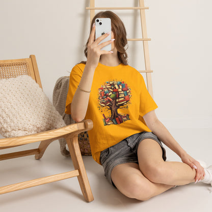 Book Tree T-Shirt – Literary Tree of Books Graphic Tee for Book Lovers
