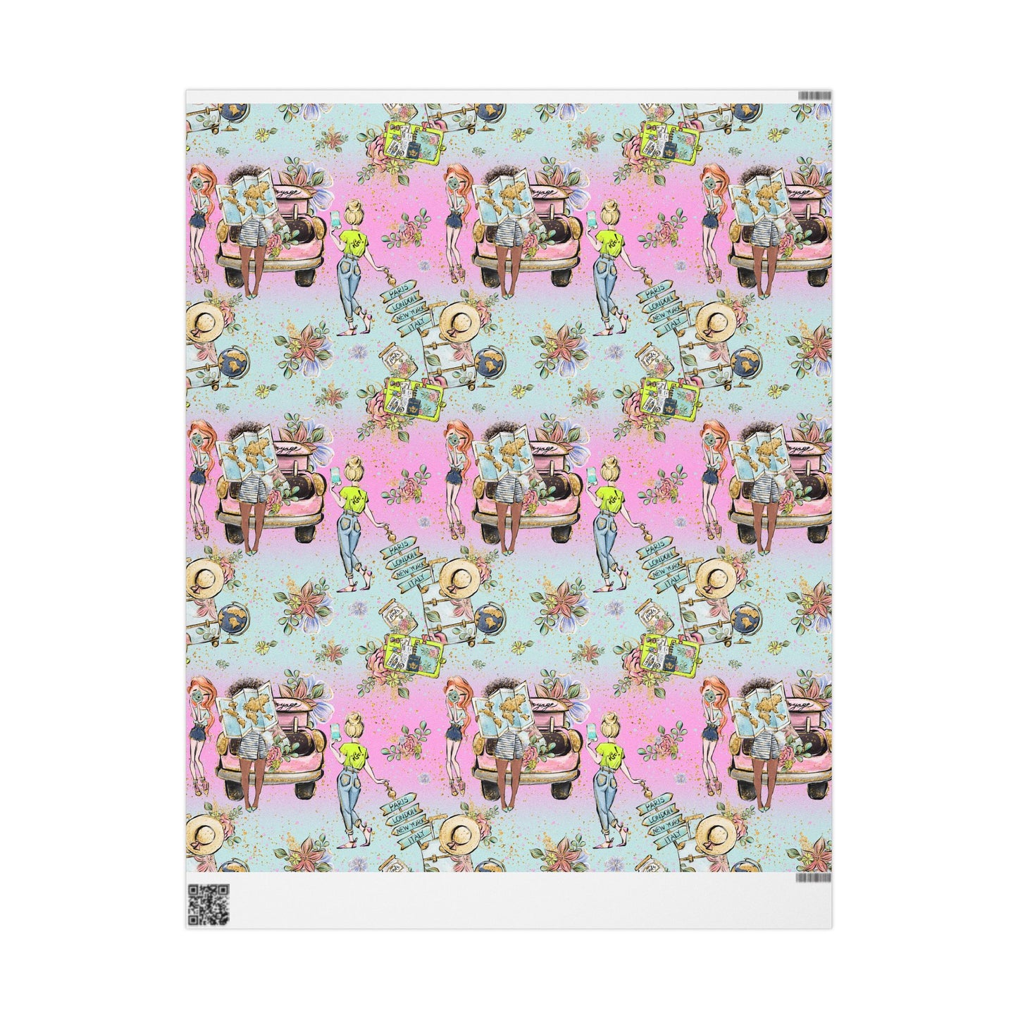 Wanderlust Wrapping Paper - Fun travel Gift Wrap