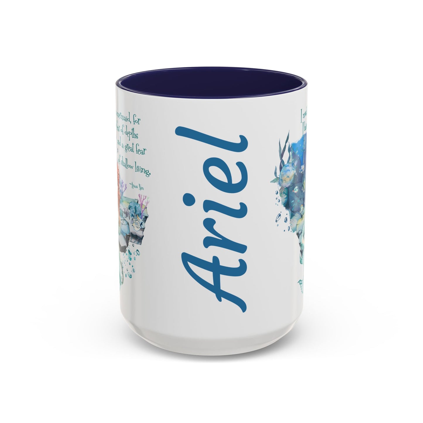 Customizable Mermaid Quote Accent Coffee Mug — Inspirational Ocean Art 11/15oz