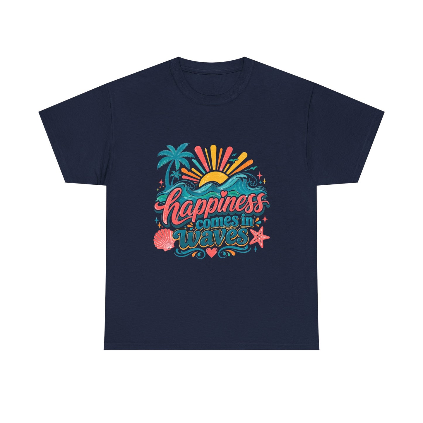 Happiness Comes in Waves T-Shirt — Beachy Summer Graphic Tee