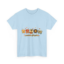 Retro Music Tee — "Never Forget" Vinyl, Cassette & CD Throwback Shirt