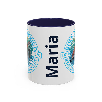 Customizable Gulf of Mexico Turtle Coffee Mug — "Stay Salty and Resist" Accent Ceramic Mug