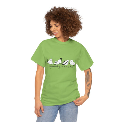 Spooky Season Cat Tee — Cute Ghost Cats "spooky season" Halloween Shirt