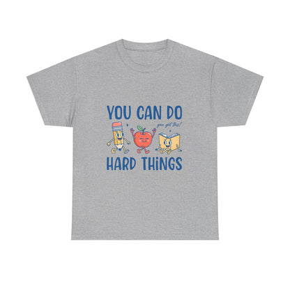 "You Can Do Hard Things" Back to  School Tee with Cute Characters