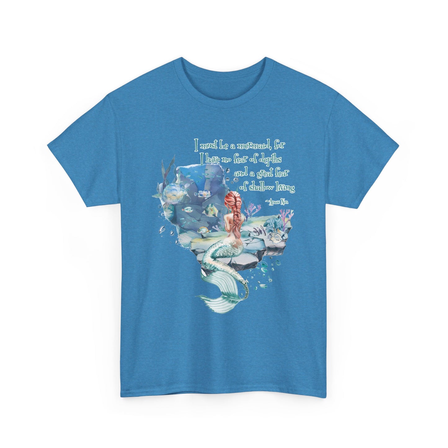 Mermaid Quote T-Shirt — 'I Must Be a Mermaid' Watercolor Tee  - Light colors