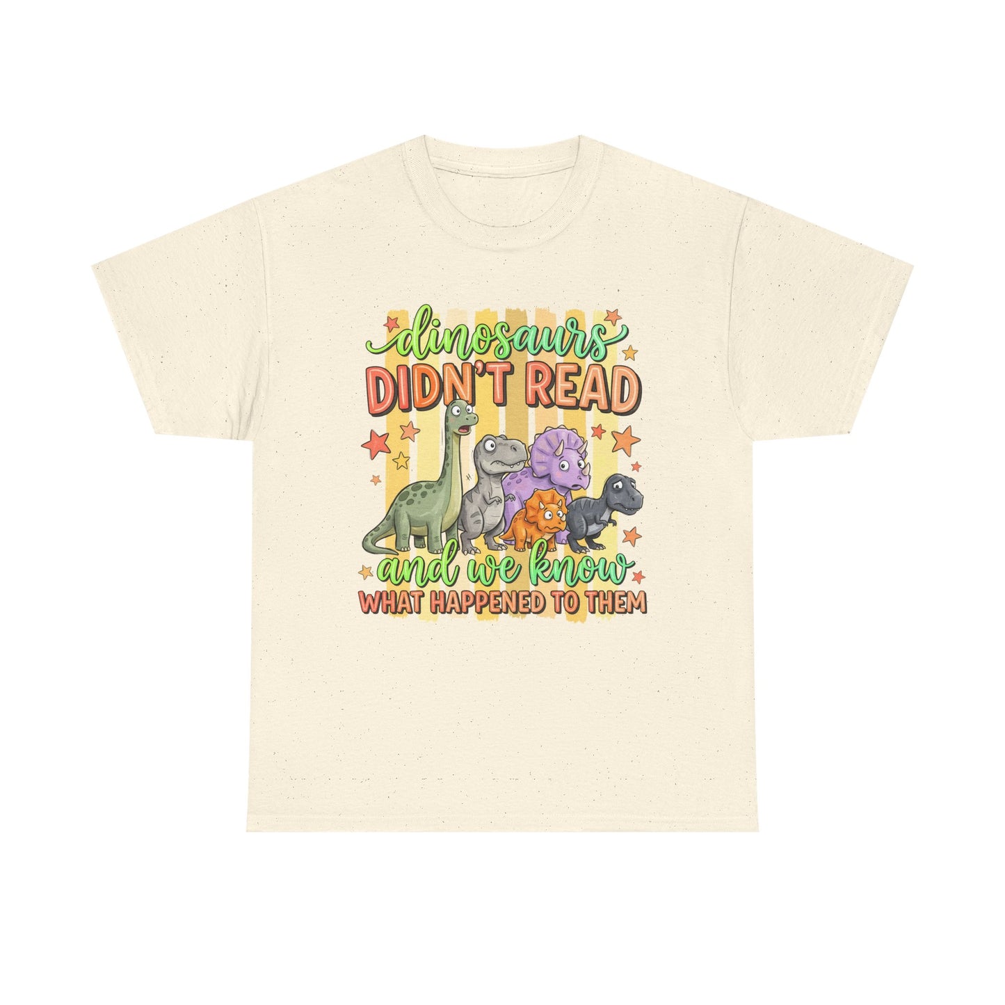Dinosaur T‑Shirt — "Dinosaurs Didn't Read" Cute Retro Dino Graphic Tee