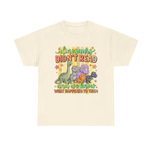 Dinosaur T‑Shirt — "Dinosaurs Didn't Read" Cute Retro Dino Graphic Tee