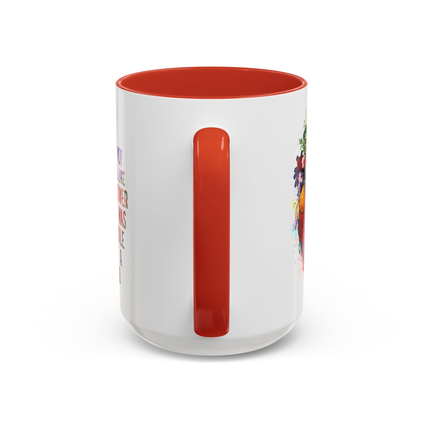 Customizable Accent Coffee Mug — "She Was Not Fragile Like a Flower, She Was Fragile Like a Bomb" Colorful Heart Floral Design (11/15 oz)