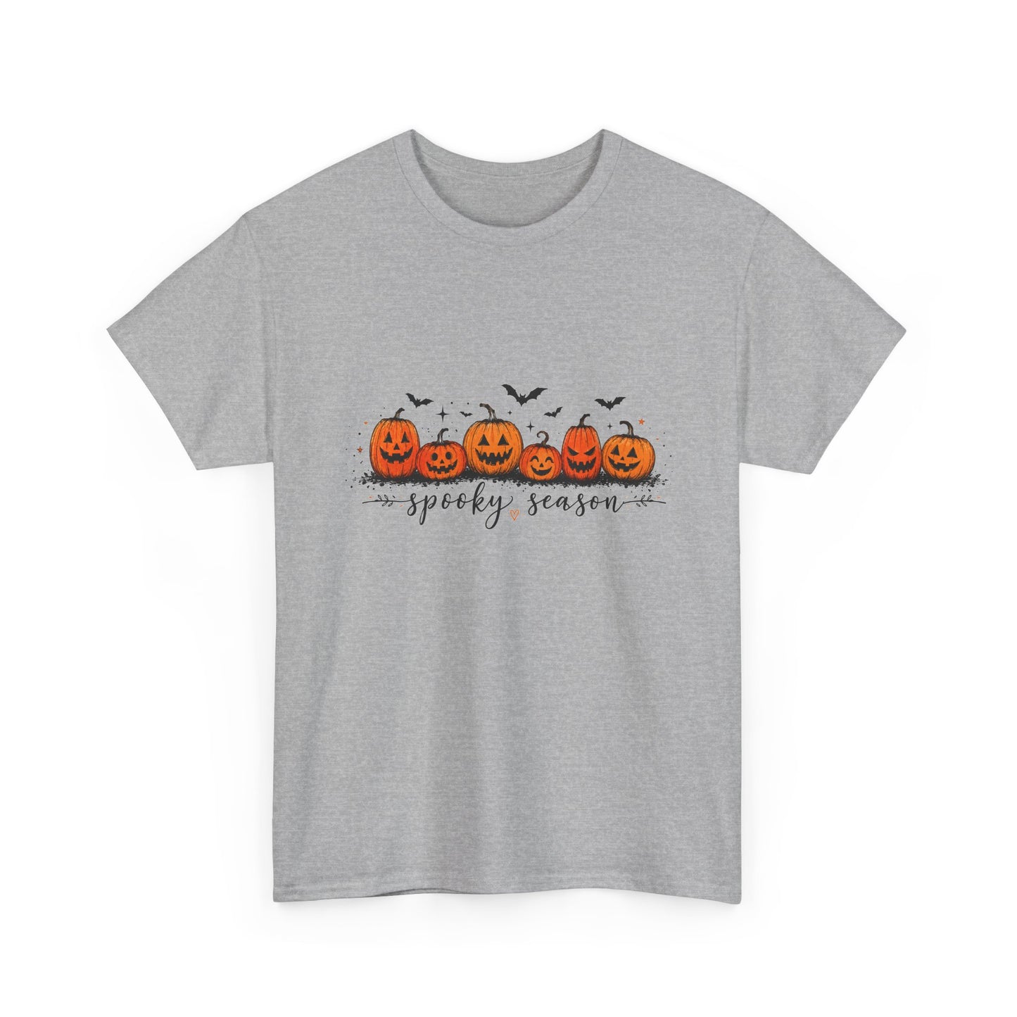Spooky Season Pumpkin Tee — Cute Jack-o'-Lanterns & Bats Halloween T-Shirt