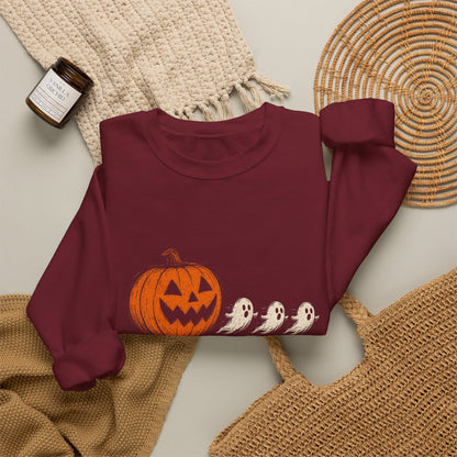 Halloween Pumpkin & Ghosts Crewneck Sweatshirt