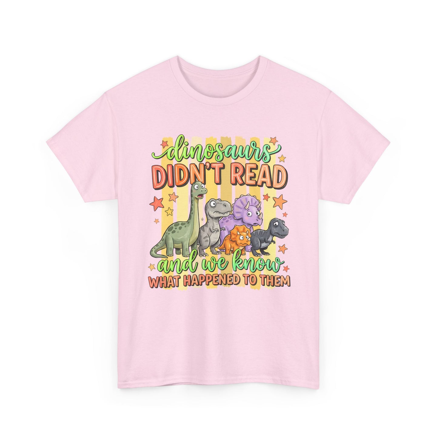 Dinosaur T‑Shirt — "Dinosaurs Didn't Read" Cute Retro Dino Graphic Tee