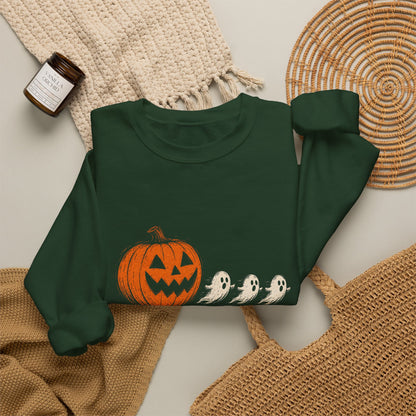 Halloween Pumpkin & Ghosts Crewneck Sweatshirt