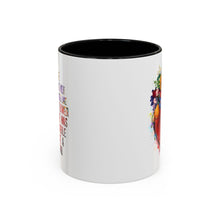 Accent Coffee Mug — "She Was Not Fragile Like a Flower, She Was Fragile Like a Bomb" Colorful Heart Floral Design (11/15 oz)