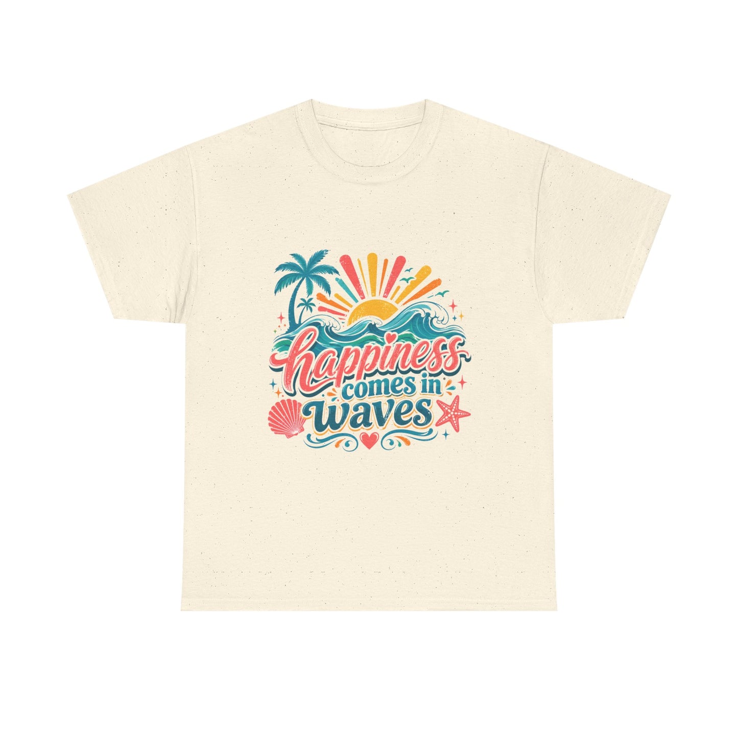 Happiness Comes in Waves T-Shirt — Beachy Summer Graphic Tee