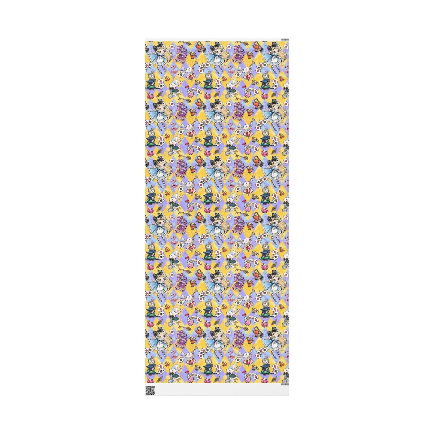 Alice in Wonderland Patterned Gift Wrap (Clocks, Teacups & Playing Cards)
