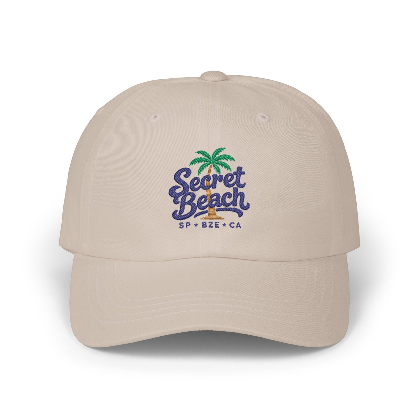 Secret Beach Dad Cap – Embroidered Palm Tree Baseball Hat