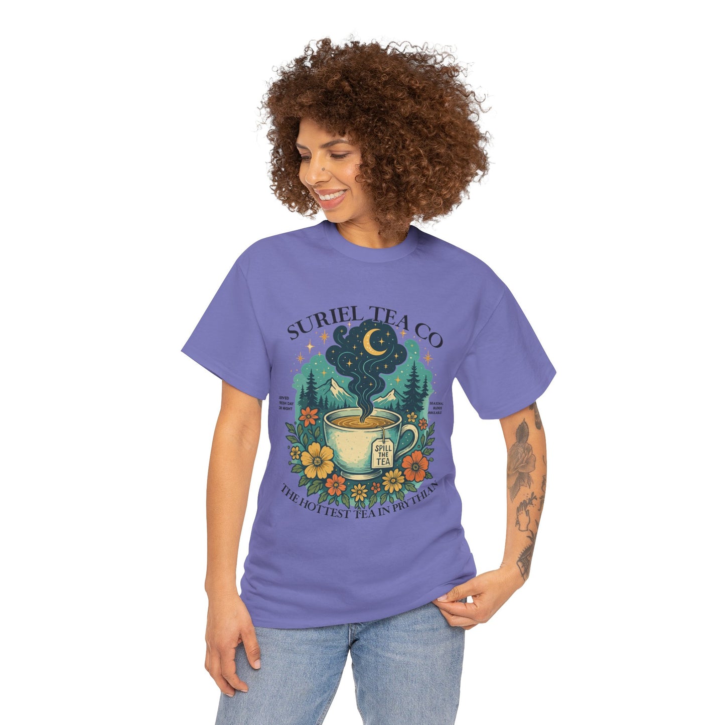 Suriel Tea Co. Vintage Tea Cup T-Shirt  Graphic Tee