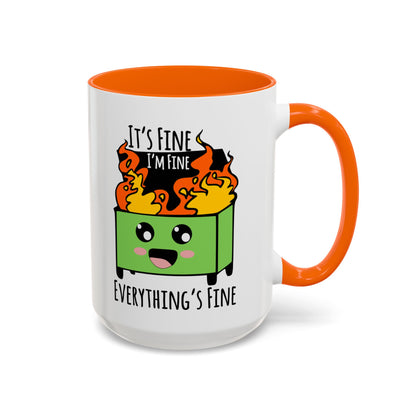 It's fine, I'm fine, Everything's Fine - Accent Coffee Mug (11, 15oz)