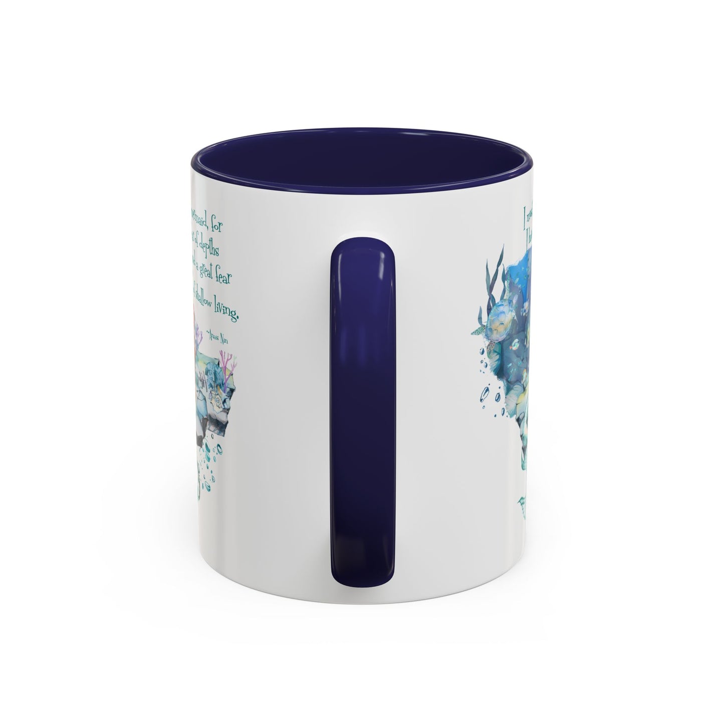 Customizable Mermaid Quote Accent Coffee Mug — Inspirational Ocean Art 11/15oz