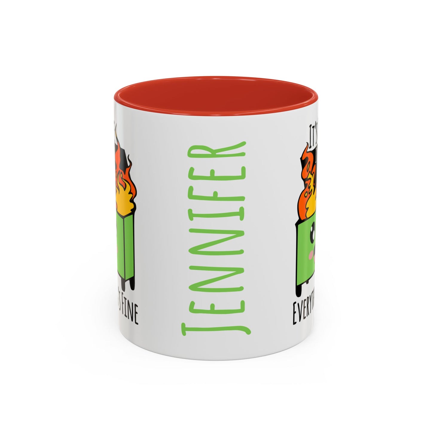 Customizable It's fine, I'm fine, Everything's Fine - Accent Coffee Mug (11, 15oz)