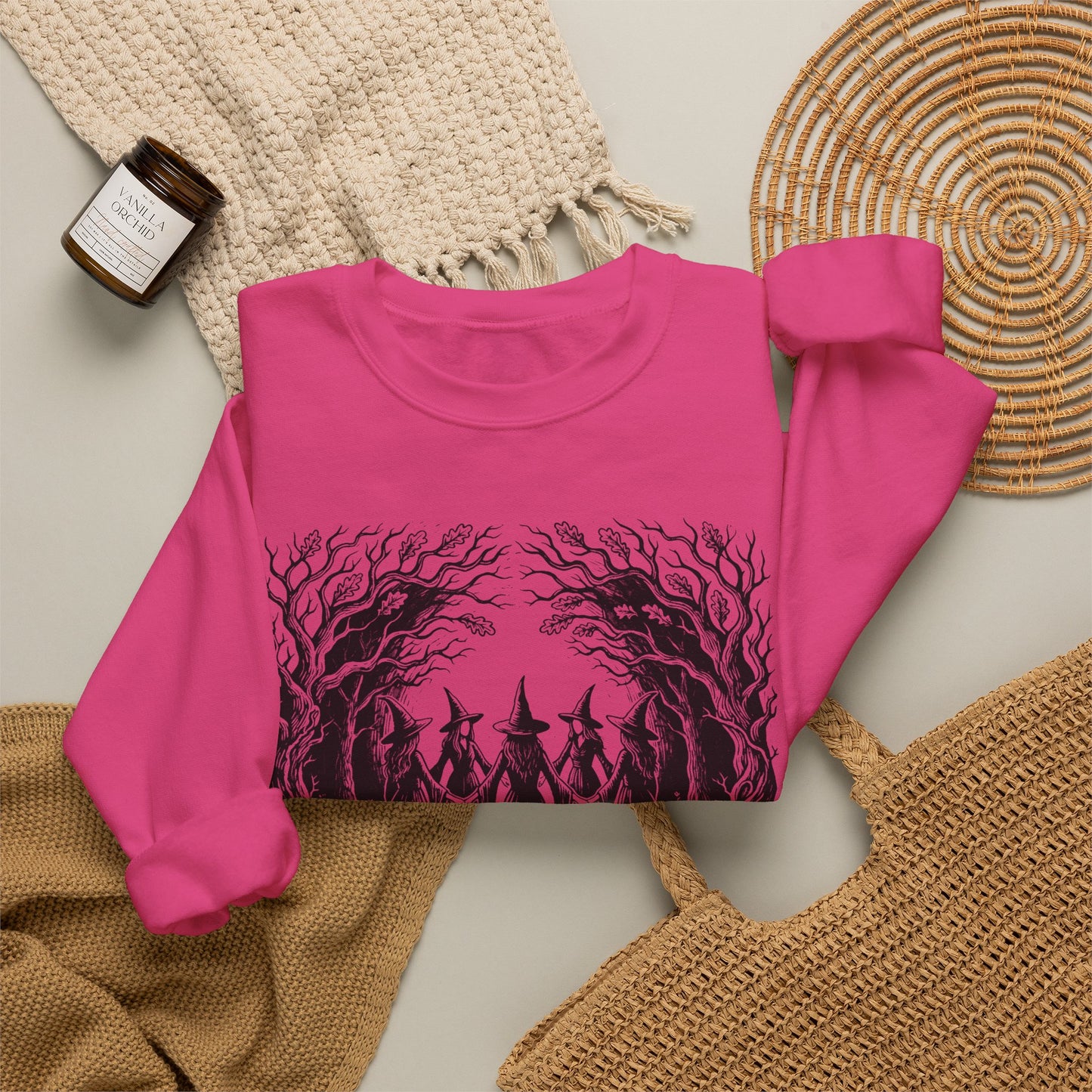 Witch Circle Crewneck Sweatshirt — "God Forbid Women Have Hobbies" Graphic