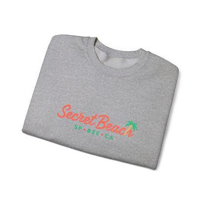Secret Beach embroidered Crewneck Sweatshirt — Retro Palm Beach Vibes