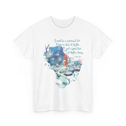 Mermaid Quote T-Shirt — 'I Must Be a Mermaid' Watercolor Tee  - Light colors