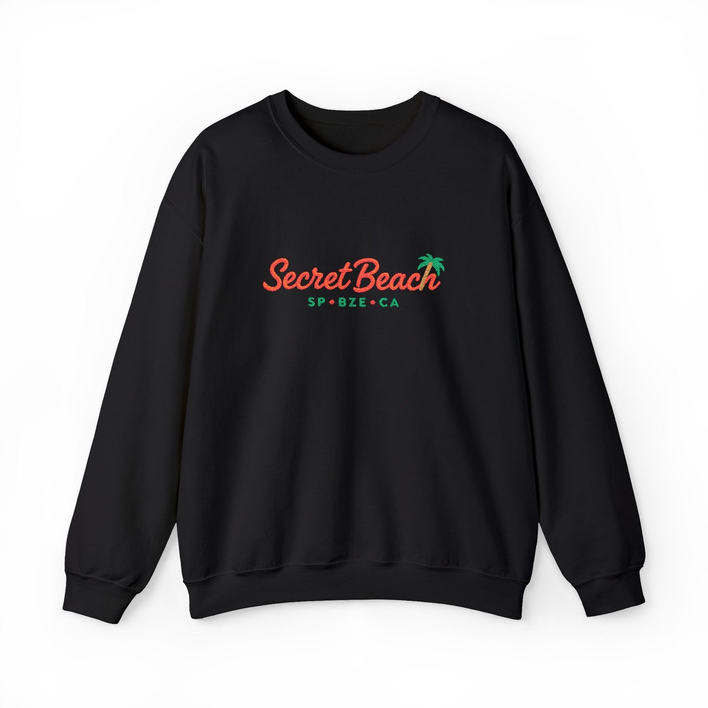 Secret Beach embroidered Crewneck Sweatshirt — Retro Palm Beach Vibes