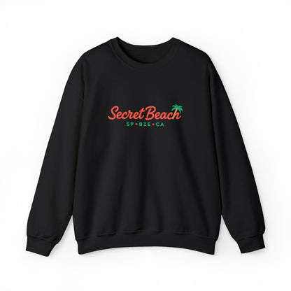 Secret Beach embroidered Crewneck Sweatshirt — Retro Palm Beach Vibes