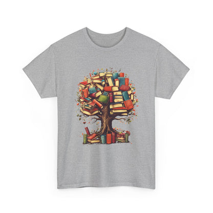 Book Tree T-Shirt – Literary Tree of Books Graphic Tee for Book Lovers