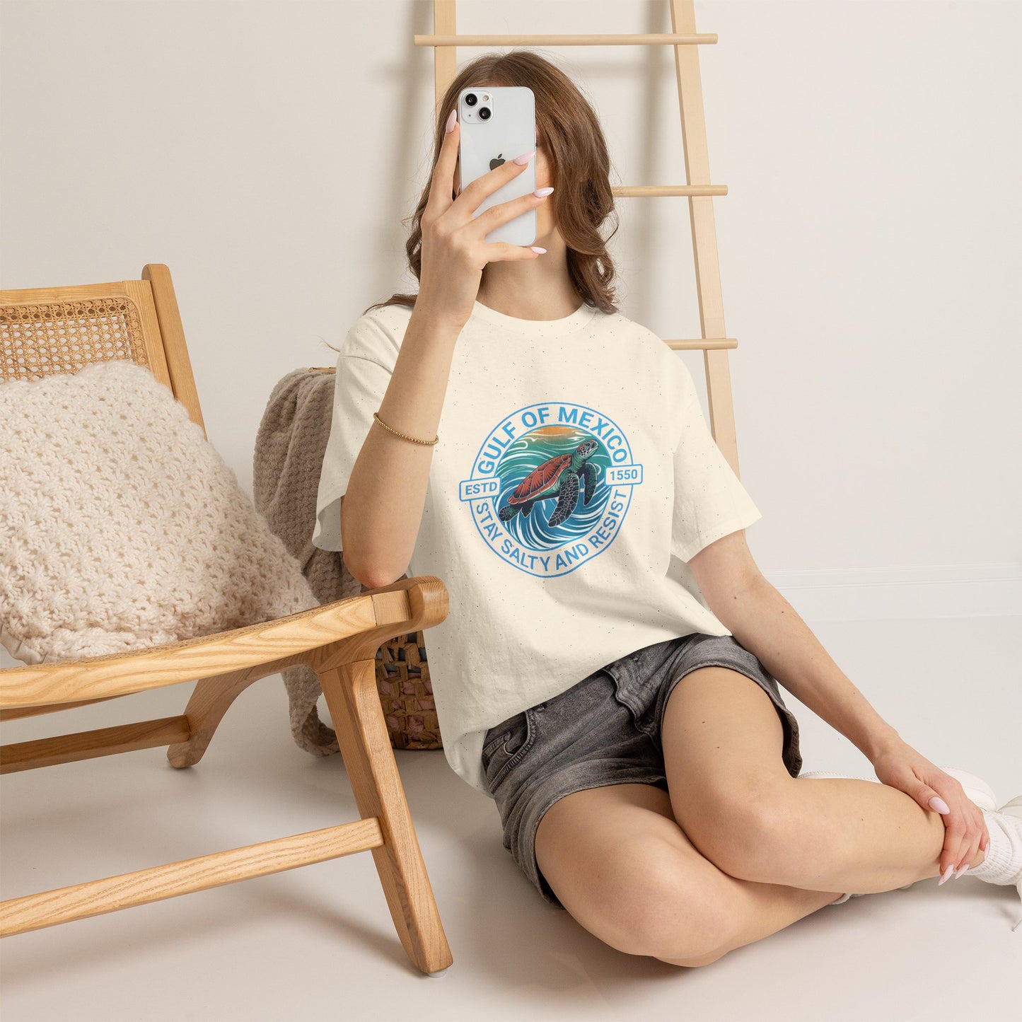 Gulf of Mexico Turtle Tee - "Stay Salty and Resist"  T-Shirt