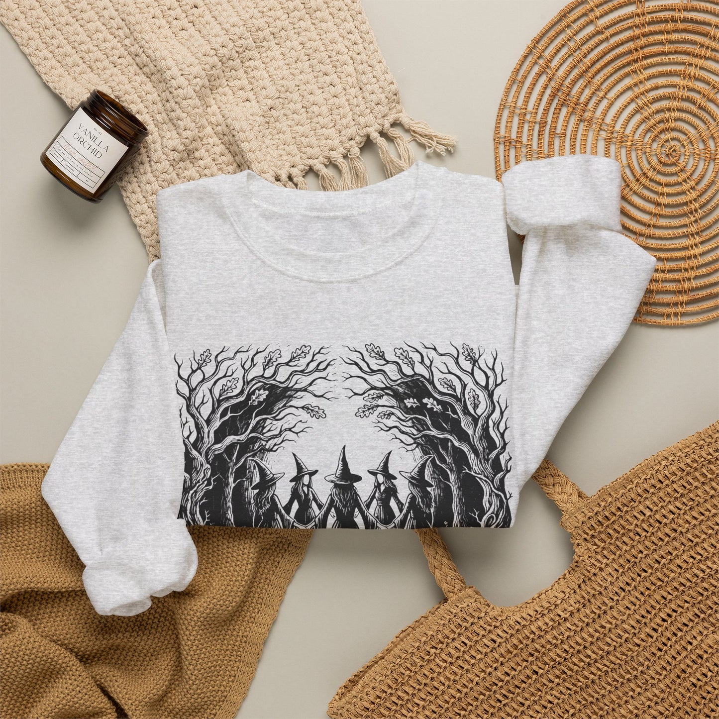 Witch Circle Crewneck Sweatshirt — "God Forbid Women Have Hobbies" Graphic