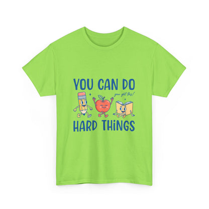 "You Can Do Hard Things" Back to  School Tee with Cute Characters